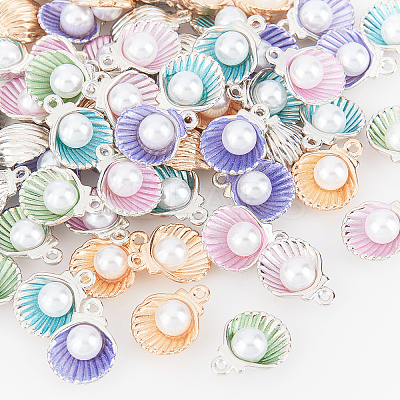 60Pcs 5 Colors Alloy Enamel Charms ENAM-OC0001-02-1