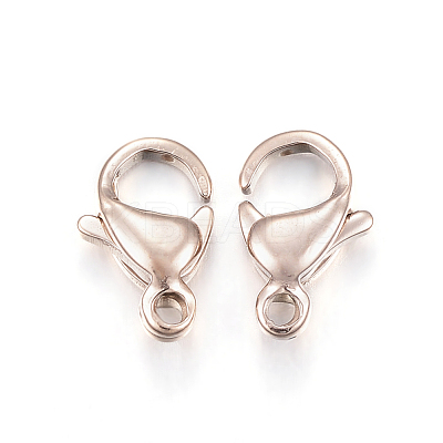 Ion Plating(IP) 304 Stainless Steel Lobster Claw Clasps X-STAS-H353-E-02RG-1