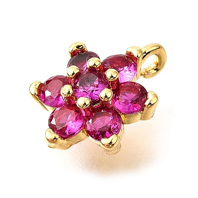 Brass Micro Pave Cubic Zirconia Pendants KK-D356-01A-G-1