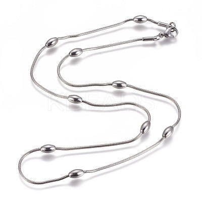 Non-Tarnish 304 Stainless Steel Herringbone Chain Necklaces NJEW-F261-19P-1