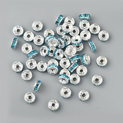 Brass Grade A Rhinestone Spacer Beads RB-A014-Z6mm-03S-1