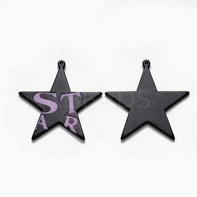 Spray Painted Cellulose Acetate(Resin) Pendants X-KY-R018-03-1