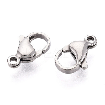 304 Stainless Steel Lobster Claw Clasps STAS-T065-13mm-34P-1