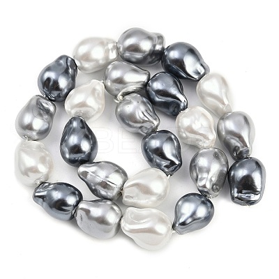 Electroplated Glass Beads Strands GLAA-H039-06D-1