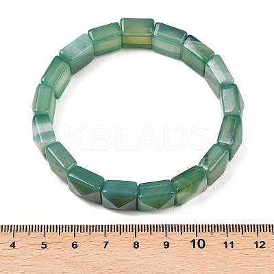 Natural Green Onyx Agate Beads Stretch Bracelets for Women Men BJEW-C097-06-14-1