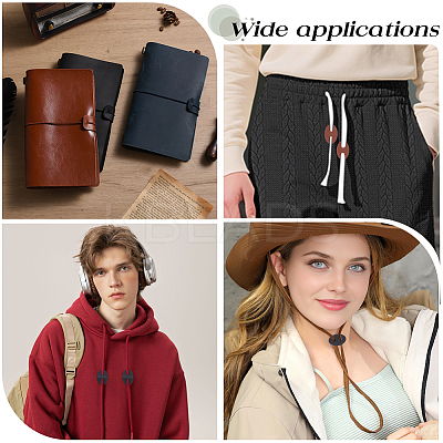 50Pcs 2 Colors 2-Hole PU Leather Buttons BUTT-CL0001-05A-1