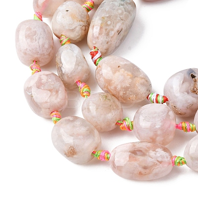 Natural Cherry Blossom Agate Beads Strands G-P605-B01-01-1