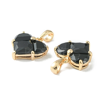 Brass Micro Pave Cubic Zirconia Charms KK-L208-03G-03-1