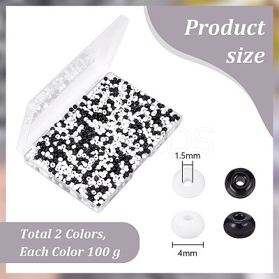 200G 2 Colors 6/0 Glass Round Seed Beads SEED-PH0002-11B-1