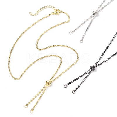 3Pcs 3 Colors Adjustable Stainless Steel Cable Chain Slider Necklace Making AJEW-JB01229-1