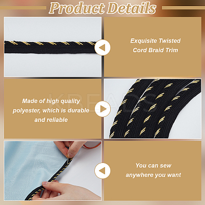 2 Skeins Polyester Twist Ribbons SRIB-FG0001-23-1