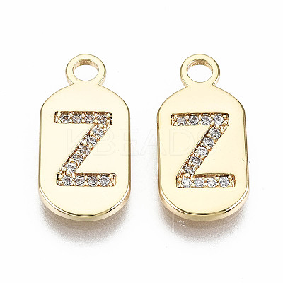 Brass Micro Pave Clear Cubic Zirconia Pendants KK-S360-052Z-NF-1