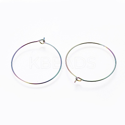 Ion Plating(IP) 304 Stainless Steel Hoop Earring Findings LS-STAS-G201-07B-M-1