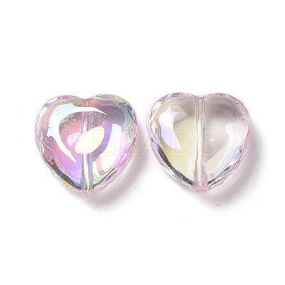 UV Plating Rainbow Iridescent Acrylic Beads PACR-H001-10-1