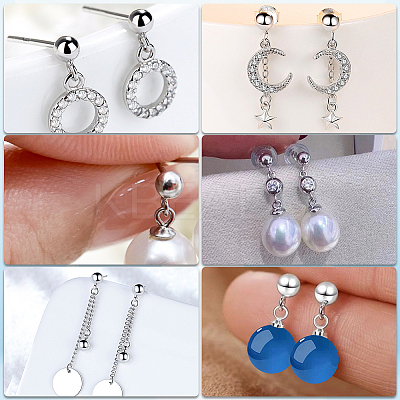 150Pcs 202 Stainless Steel Ball Stud Earring Findings STAS-SP0001-52A-P-1