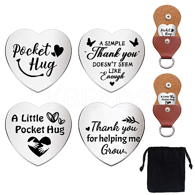 Heart Double-Sided Engraved Stainless Steel Commemorative Decision Maker Coin Set AJEW-GL0002-01J-1