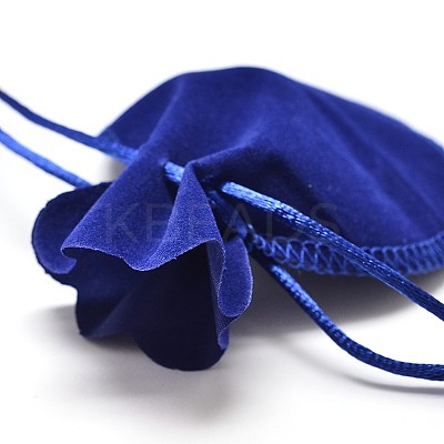 Velvet Bags Drawstring Jewelry Pouches TP-O002-B-01-1