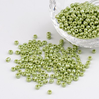 DIY Craft Beads 8/0 Opaque Colors Lustered Round Glass Seed Beads X-SEED-A012-3mm-124-1