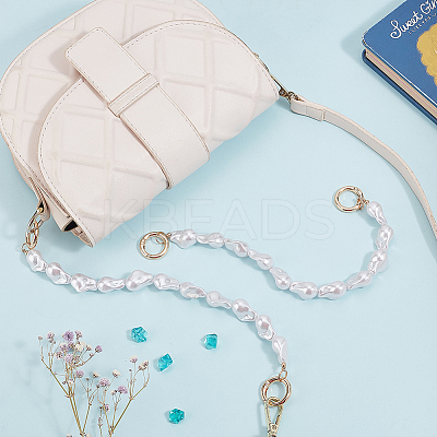 ABS Imitation Pearl Nugget Beaded Bag Handles FIND-PH0009-43-1