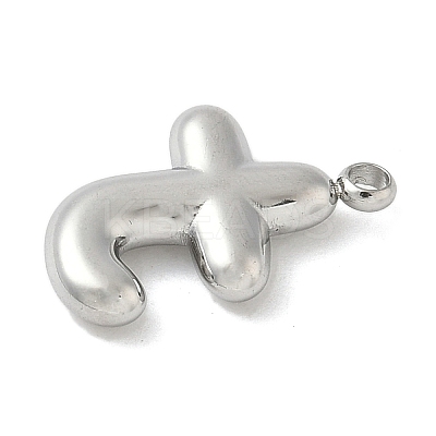 304 Stainless Steel Initial Pendants STAS-S186-12T-P-1