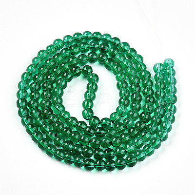 Baking Paint Transparent Glass Beads Strands DGLA-N006-6mm-09-1