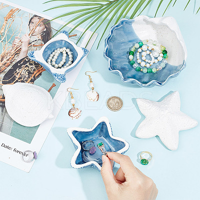 Starfish Ceramics Jewelry Plates AJEW-GO0001-32-1