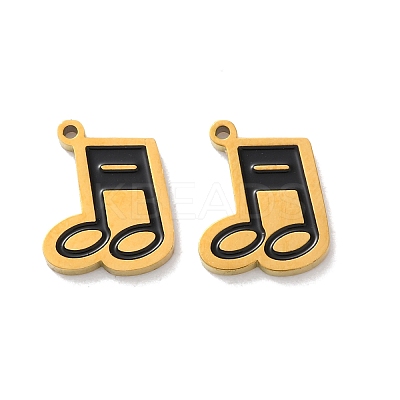 Ion Plating(IP) 304 Stainless Steel Enamel Charms STAS-M102-42B-G-1