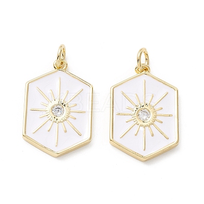 Brass Micro Pave Clear Cubic Zirconia Pendants ZIRC-Z019-44D-NR-1