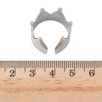 304 Stainless Steel Open Cuff Rings for Women RJEW-A079-09A-P-1