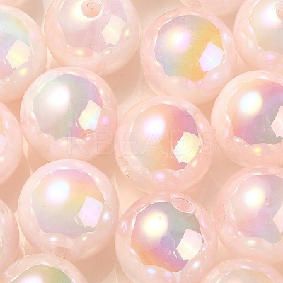 UV Plating Rainbow Iridescent Acrylic Beads PACR-E001-03H-1