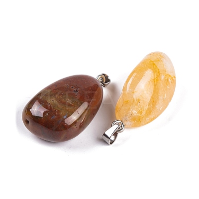 Natural & Synthetic Mixed Gemstone Pendants G-Q172-03P-1