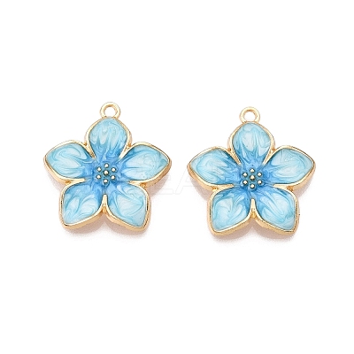 Rack Plating Alloy Enamel Pendants ENAM-N056-365KCG-04-1