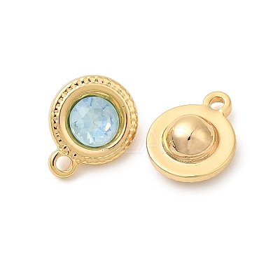 Brass Glass Charms KK-P340-11G-03-1