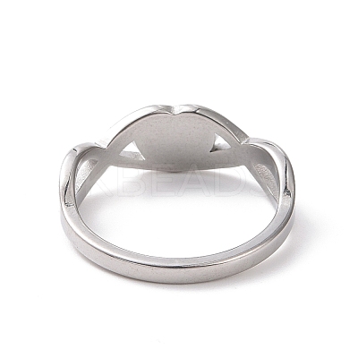 Crystal Rhinestone Infinity with Heart Finger Ring RJEW-D120-12B-P-1