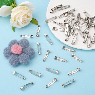 Iron Brooch Pin Back Safety Catch Bar Pins with 2-Hole IFIN-N3292-02-1