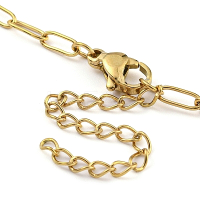 304 Stainless Steel Paperclip Chains Necklace Makings LS-AJEW-P119-05G-1