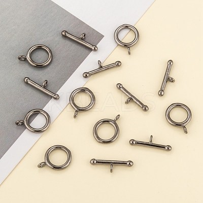 Brass Ring Toggle Clasps KK-L116-30B-1