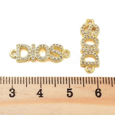 Rack Plating Brass Cubic Zirconia DIOS Links Connector Charms KK-S379-22G-1