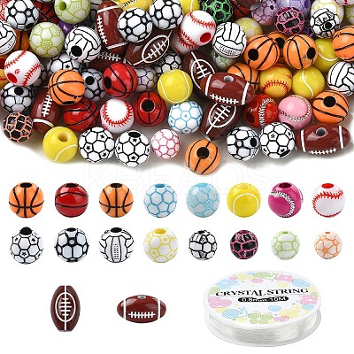 Sport Theme DIY Acrylic Beaded Bracelets Making Kits DIY-YW0010-96-1