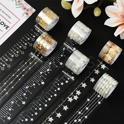 6Pcs 6 Colors PET Self-Adhesive Stickers DIY-SP0005-54-1