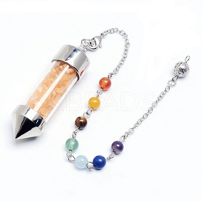 Natural Citrine Pointed Dowsing Pendulum PW-WGF518F-02-1