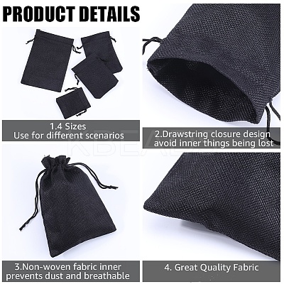 16Pcs 4 Styles Polyester Imitation Burlap Packing Pouches Drawstring Bags ABAG-BBC0001-01A-1