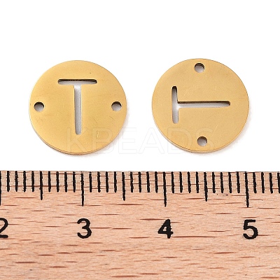 PVD Vacuum Plating 201 Stainless Steel Hollow Flat Round Links FIND-R149-03T-G-1