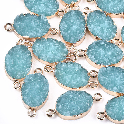Electroplate Druzy Resin Links connectors RESI-S366-08B-1