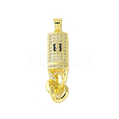 Brass Micro Pave Cubic Zirconia Pendants KK-E111-08G-1