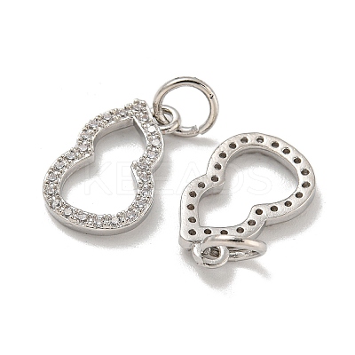 Brass Micro Pave Cubic Zirconia Pendants KK-L075-015P-1
