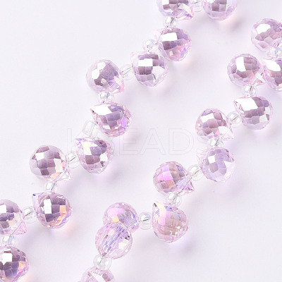 Transparent Glass Beads Strands GLAA-T006-14G-1