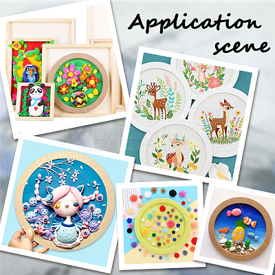 DIY Children Wood Decoration Clay Picture Frame WOOD-WH20008-07D-1