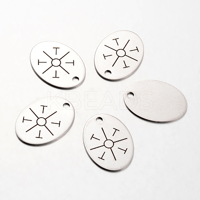 Non-Tarnish Spray Painted 201 Stainless Steel Pendants LS-STAS-I048-N05-1
