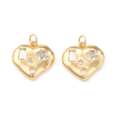 Eco-Friendly Brass Micro Pave Cubic Zirconia Pendants KK-I698-33G-1